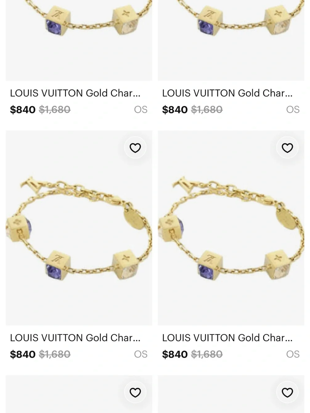 Gold Chain Bracelet with Cubic Charms - Gold